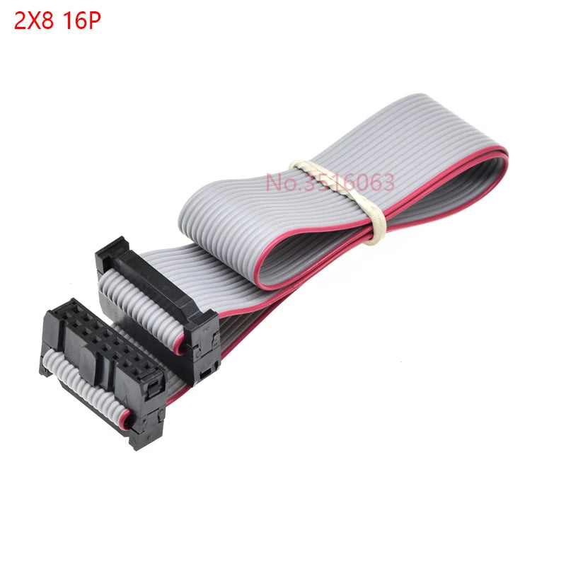 2pcs 2.54mm Pitch Fc-6/8/10/14/16/20/40/50 Pin 30cm Jtag Isp Download Cable Gray Flat Ribbon Data Cable For Dc3 Idc Box Header
