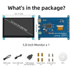 5 Inch HDMI LCD Display 800*480 Capacitive Touch Screen for Raspberry Pi 5 4B 3B 2B B+ B 3A+ A+ Zero W Zero