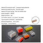 50pcs Mini Quick Wire Connectors 2/3/4/5/ Ports Terminal Block Hard Stainless Easy Electric Quick Push-In