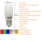 Colorful T18 Mini E14 E12 LED Bulb Refrigerator Light 2W Red Green Blue Yellow Cold / Warm White Lamp AC 85-265V For Freezer