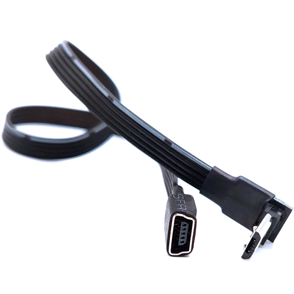 0.1M0.2M0.5M1M mini USB female to micro revolving connector, dash cam adapter cable, T-shaped port to Android navigation extensi