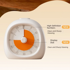 Portable Plastic Visual Timer 60 Minute Focus Aid Study Timer Silent Digital Clock Classroom Timer