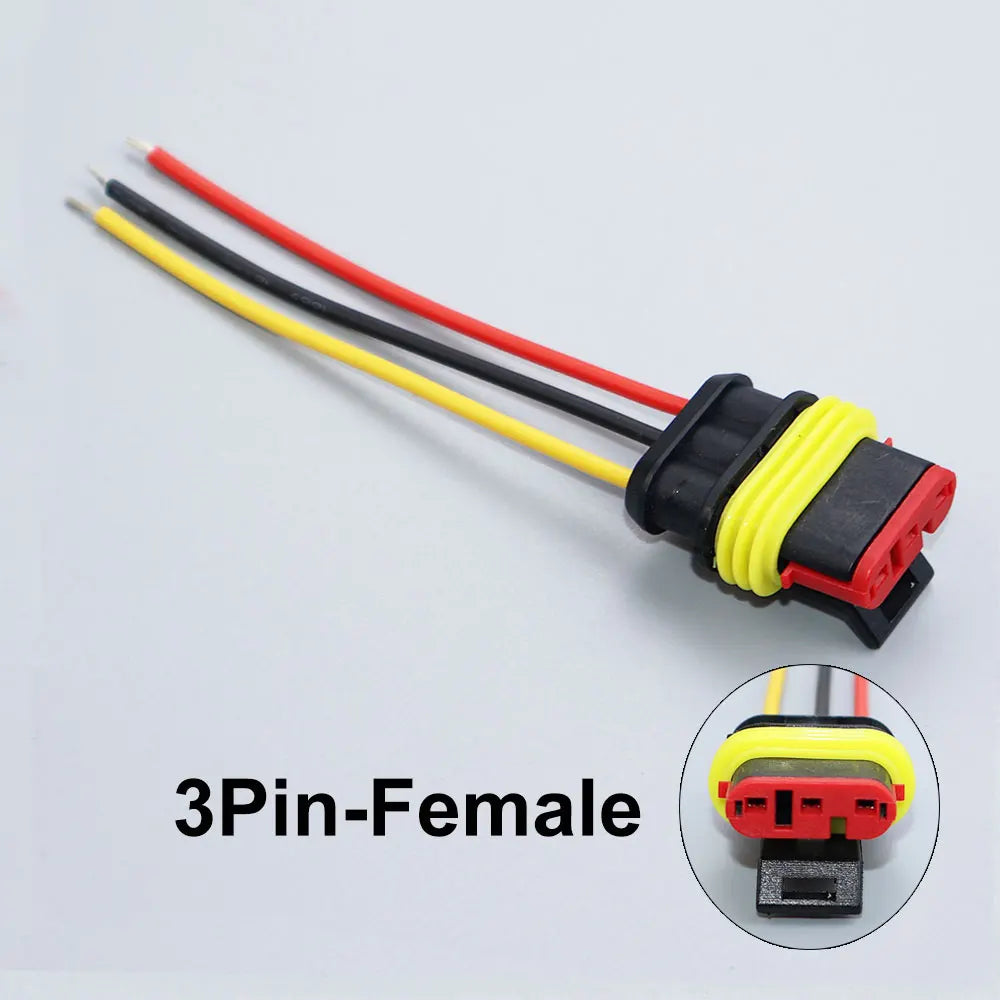 YanXi AMP 1/2/3/4/5/6 Pin Way Waterproof Electrical Auto Connector Male Female Plug with Wire Cable Harness For Car Motorcycle