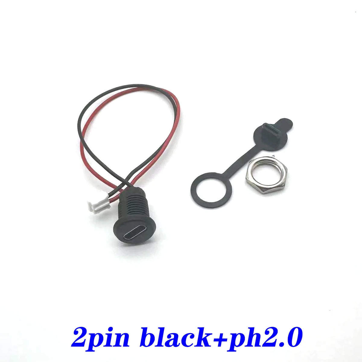 USB 2P/4P/5P/6P Connector Type-C Waterproof with PH 2.0 Nut Locking Plate Female Waterproof High Current Fast Charging Jack Port