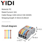 5pcs/lot Splitter Cable Push-in Lever Connection Terminal Block 1 In Multiple Out Combined Compact Quick Splice Wire Connector