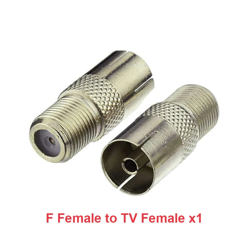 F Type to TV IEC 90 Degree Male Plug Female Jack RF Coaxial Adapter Splitter Gold Plated Connector for Cable TV Satellite TV DVR