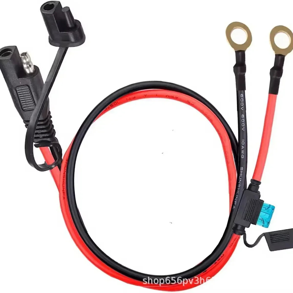 12V Car Battery Charging Cable SAE Terminal 24V Female Pump Plug 16AWG Extension Cord for Motorcycle Truck RV Boat Modification