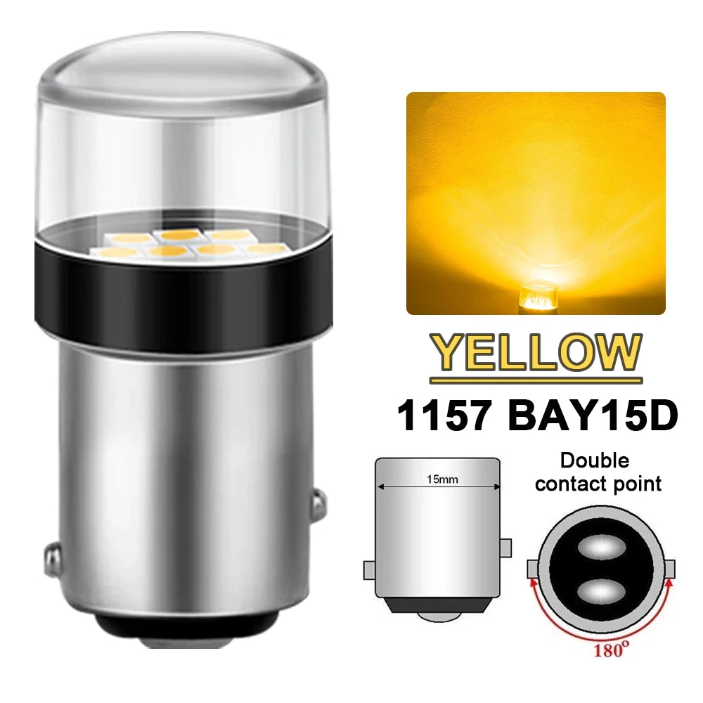 2-10 PCS 1156 BA15S 1157 BAY15D LED Bulbs 12V 3030 Chips 6500K White Super Bright Car Tail Turn Signal Parking Reverse Lights