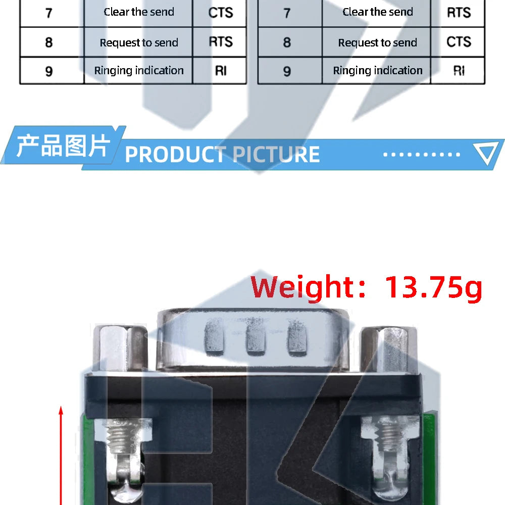 DB9 RS232 Serial Breakout Board: 9-Pin Solderless Connectors (Female & Male) – Terminal Adapter