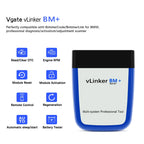 Vgate VLinker BM+ ELM327 BimmerCode Auto Code Reader BLE Diagnostic Tool Car Scanner ELM 327 OBD2 Bluetooth 4.0/3.0 V1.5