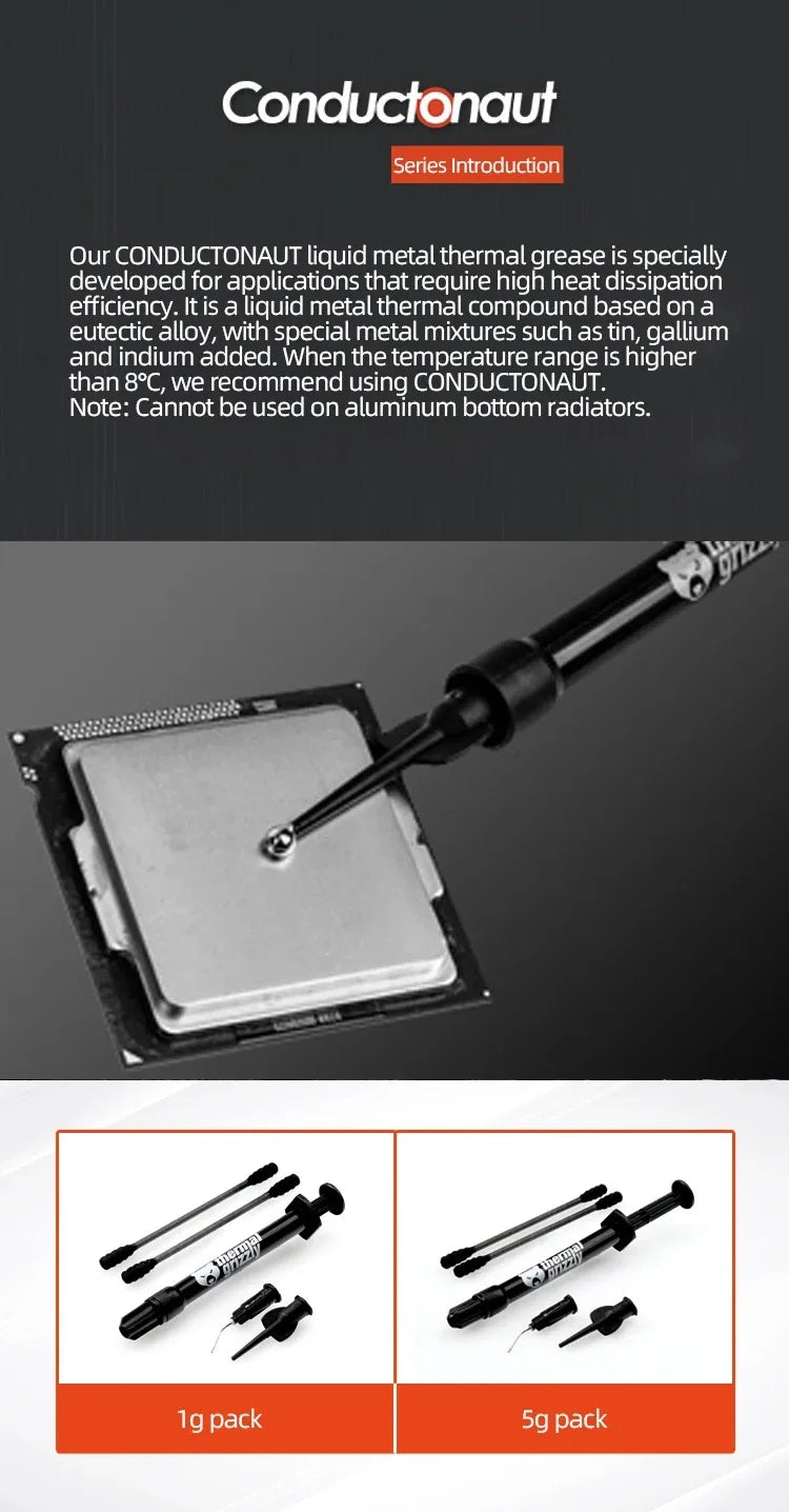 Thermal Grizzly Thermal Paste 12.5W/mk High Performance Cooler Compound Cooling Silicone Grease For Game PC PS5 CPU GPU Cooling