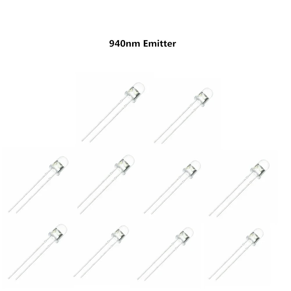 10pairs 3mm 5mm 940nm LEDs Infrared Emitter and IR Receiver Diode Diodes 301A