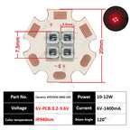 10W High Power LED Chip IR Infrared 660nm 680/730/760/810/850nm 12W 3535 Bead 2V 4V 8V 700/1400/2800mA For Night Vision Security
