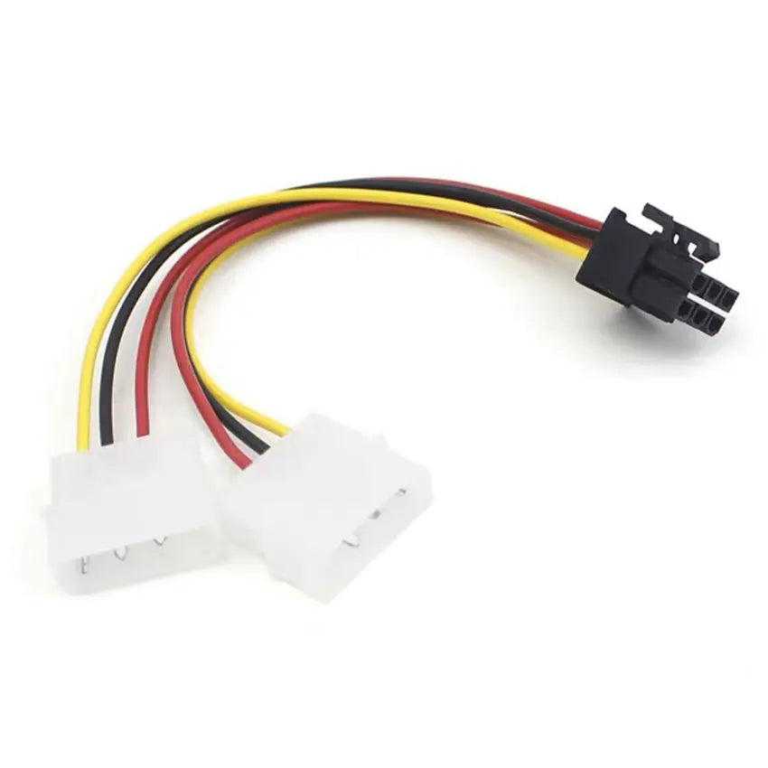 2/4PC 2X 4 Pin Molex to 6 Pin PCI Express PCIE Video Card Power Adapter Cable