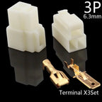1Set 6.3mm 1/2/3/4/6/8P Automotive Male Female Electrical Connector Cable Terminal Plug Kit for Motorcycle Ebike Car Wiring