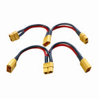 XT60 Parallel Battery Connector 3-Way 12AWG Silicone Wire Male/Female Dual Extension Y Splitter 100mm for Battery Charger Motor