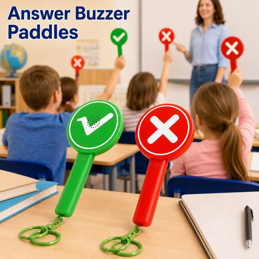 Hand‑Held Yes‑No Signal Paddle With Sound Effect Plastic Electronic Quiz Buzzer Prop For Classroom Trivia Game Interactive Toys