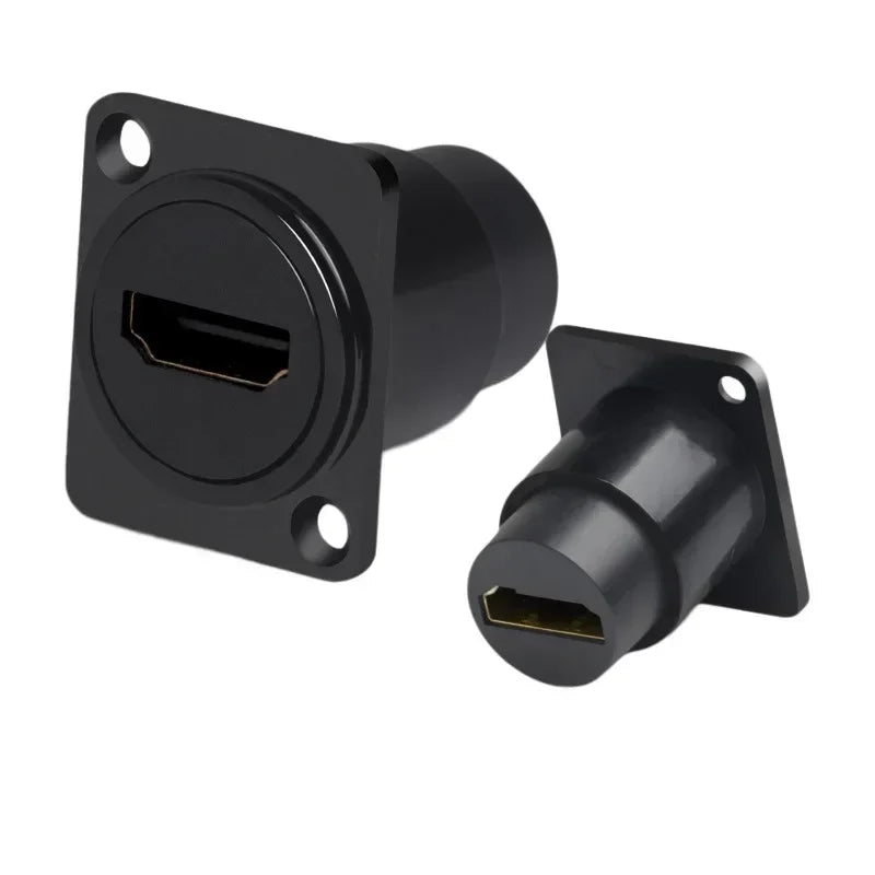 1pc Metal Round/D Type Module RJ45 CAT6&USB 2.0/3.0&Type C&HDMI-Jack Socket Through Network Panel Mounting Electronic Connector