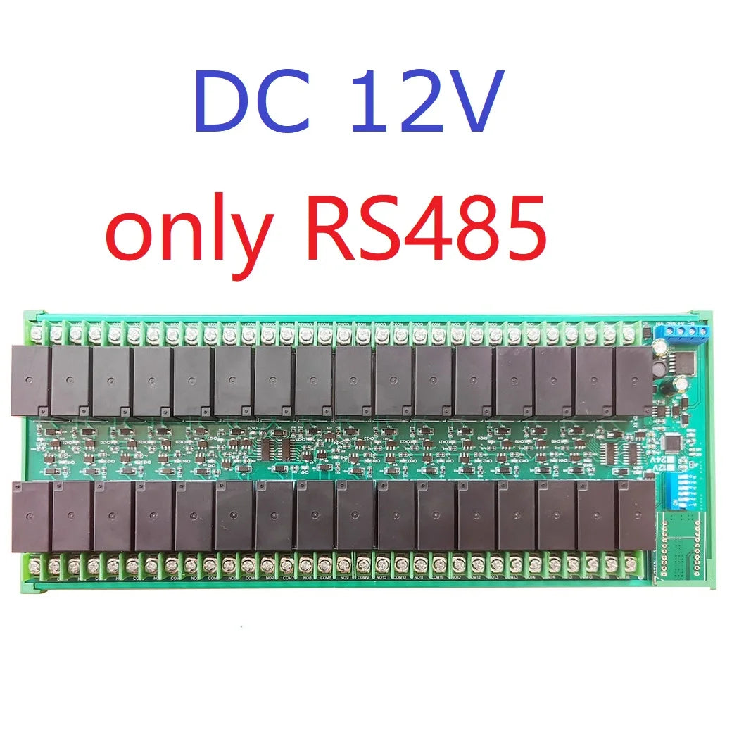 Ethernet/RS485 Relay Module with 32 Channels DC 12V 24V 20A, RJ45 Network Port TCP/IP and Modbus RTU Board