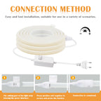 Dimmable 220V COB LED Light With Dimmer EU Power Kit Neon Strip 288Leds/M Waterproof Garden Room Home Bar Lighting Flexible Lamp