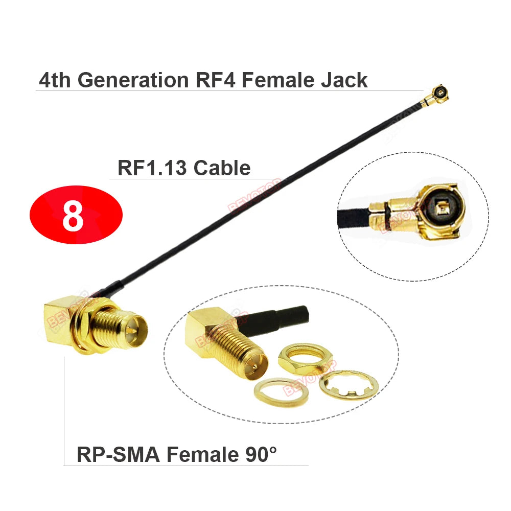 1pcs SMA to IPX Jumper 1st/4th Generation RF1/ RF4 Female Jack to SMA/ RP-SMA Female WIFI Antenna Cable RF1.13 Extension Pigtail