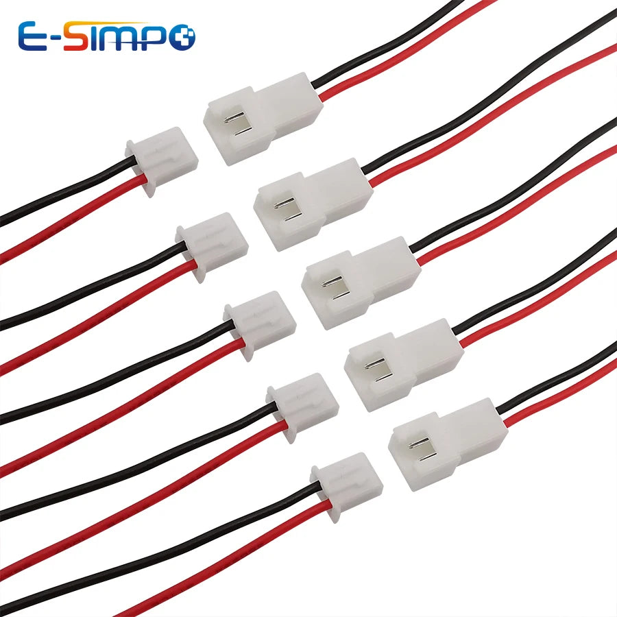 XH 2.54mm 2 Pin TJC3 10CM Male Female Cable Connector Micro XH2.54 2P Plug Jack Socket Terminal Wire Cables Connectors 26AWG