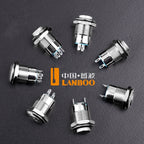 LANBOO 12mm Economy Mini Metal Push Button Switch 1NO Ring/Power Illumination Momentary or Latching