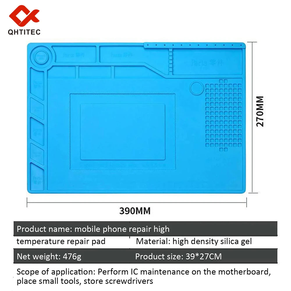 S-150-USA Warehouse Heat Resistant Silicone Soldering Mat Anti-static Insulation Work Pad For Phone Laptop Electronic Repair Maintenance Platform