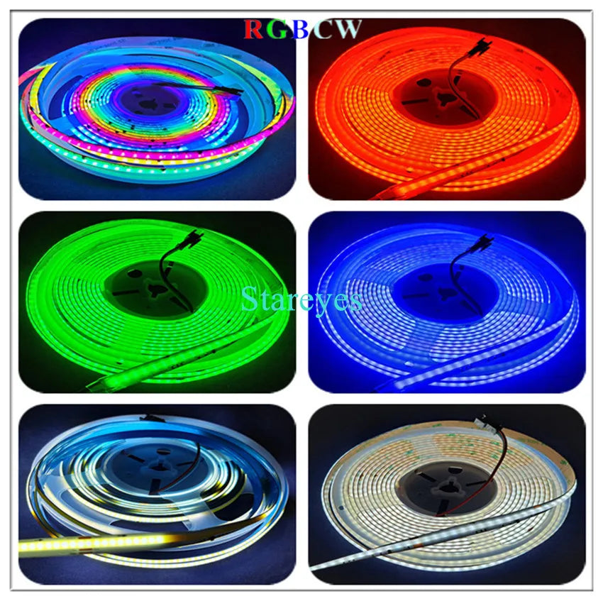 COB SPI LED Strip Light 24V 5m Addressable Pixels White CCT RGB RGBW RGBCCT WS2811 WS2814 Digital IC FCOB Magic Color Tape Rope