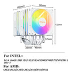 6 Heat Pipes CPU Air Cooler 4Pin PWM PC Procesor Tower Cooler for Intel LGA 1700 1200 1150 1151 1155 2011 X79 X99 1366 AM5 AM4
