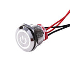 New 16/19/22mm Push Button Switch Metal Latching Action Panel Mount Switch Pre-Wired Illuminated Ring Short Body