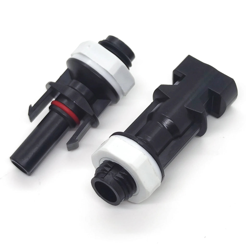 Solar Panel Mount Connector with Dust Cap M12 Thread Male Female PV Bulkhead Adapter Coupler for Inverter Combiner Box Install