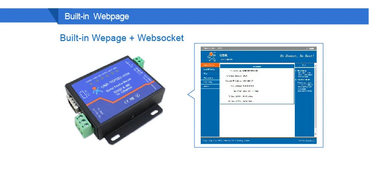 Usr-Tcp232-410S RS232 / RS485 Serial to Ethernet Adapter/IP Device Server Ethernet Converter Support DHCP/DNS