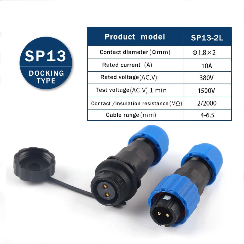 SP13 Waterproof Aviation Connector IP68 Cable to Cable In-line Plug Socket 2 3 4 5 6 7 9 Pin Circular Connector Adapter Kit