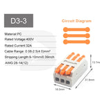 5/10PCS 2/3Ports Electrical Wire Connectors Fast Compact Push-in Terminal Block Wiring Cable Butt Connection Splitter With Lever