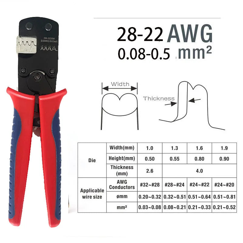 DuPont Crimping Pliers JST Crimping Tool XH2.54/PH2.0/SM2.5/ZH1.5 Crimper Tools 0.08-0.5mm2 Hand Crimper