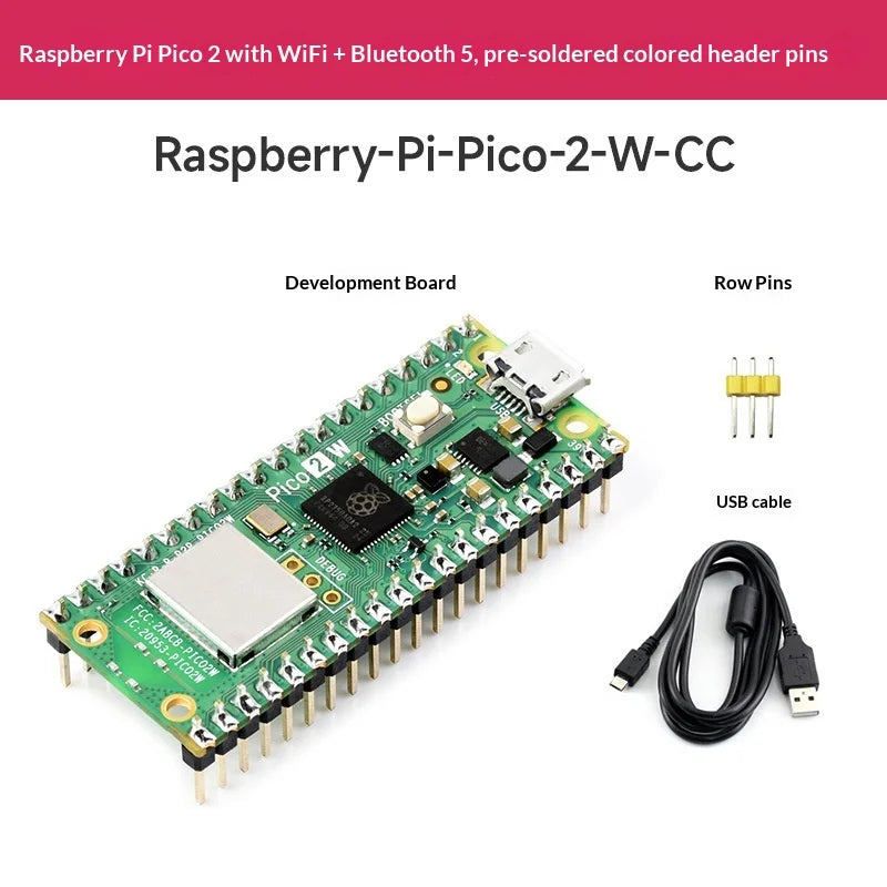 Raspberry Pi Pico 2 W Microcontroller Development Board Dual-core, Dual-architecture Processor Supports Wifi Bluetooth