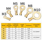 150Pcs M3/M4/M5/M6/M8/M10 Ring-Terminal Wire Quick Connector Terminal Brass Crimp Terminal Assorted Kit