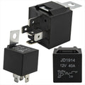 #47Q Relay ,10 Pack 30/40 AMP Waterproof 5-Pin 12V Relay Switch (Black)