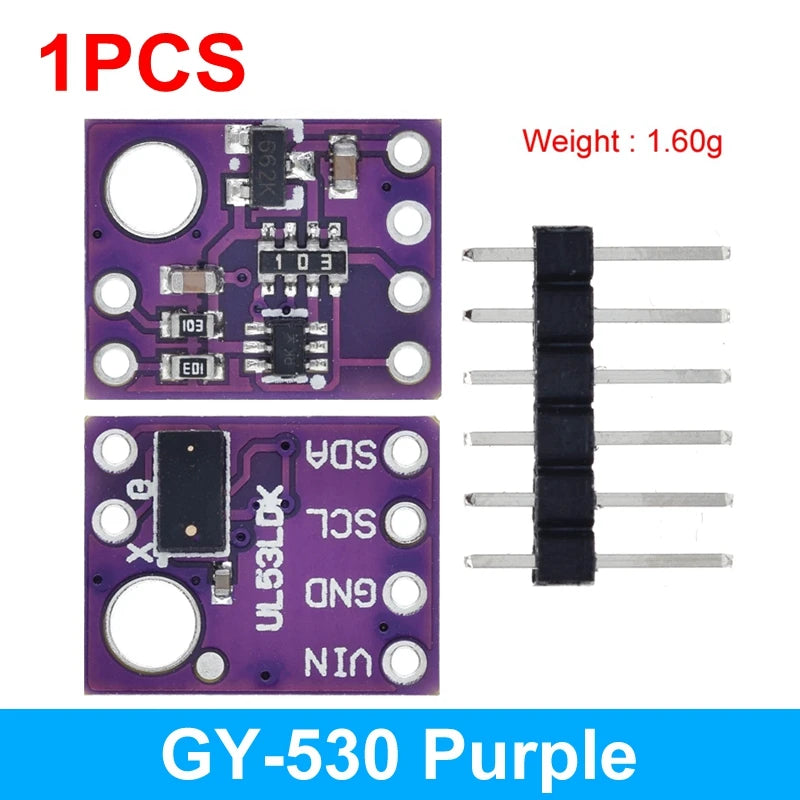 1/5PCS VL53L0X Time-of-Flight (ToF) Laser Ranging Sensor Breakout 940nm GY-VL53L0XV2 Laser Distance Module I2C IIC 3.3V/5V