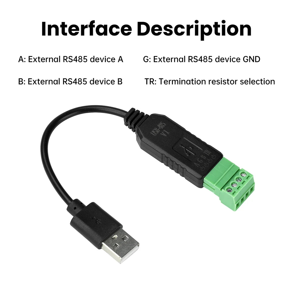USB to RS485 Serial Converter Communication Module CH340 PLC Serial Port IO Module RS-485 Connector For Windows MacOS Linux