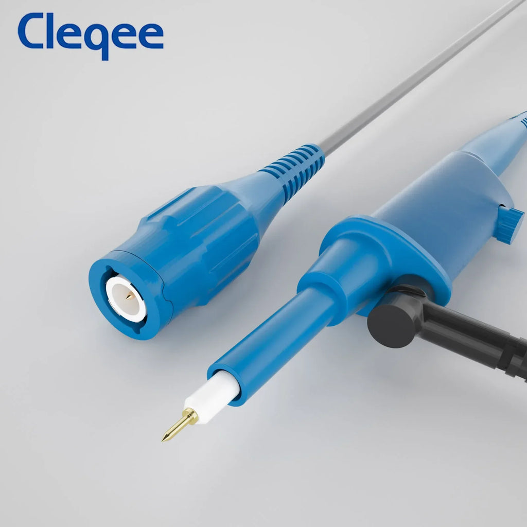 Cleqee P2301B Oscilloscope Probe 10:1 with Alligator Clip BNC 300MHz Protective Cap Scope Clip Probe for Tektronix HP X10