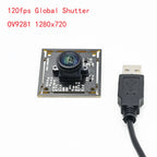 OV9281 120fps Global Shutter USB Camera Module 1MP Monochrome Webcam 720p 1280x720 Fisheye Motion Capture  Surveillance