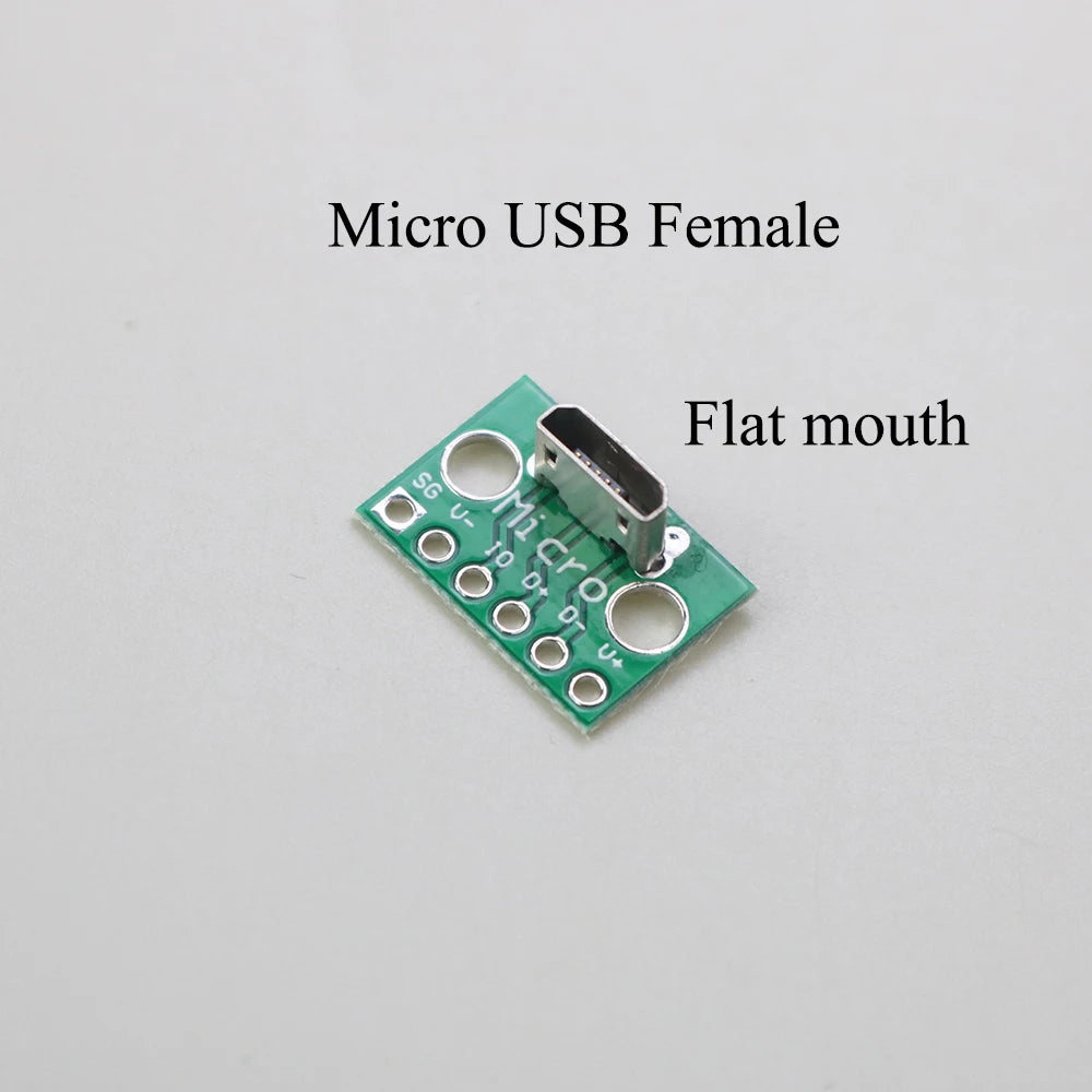 1PCS Data Charging Cable Jack Test Board with Pin Header 90 Degree Micro Mini USB Type C 2Pin USB 3.0 2.0 Female Male Connector