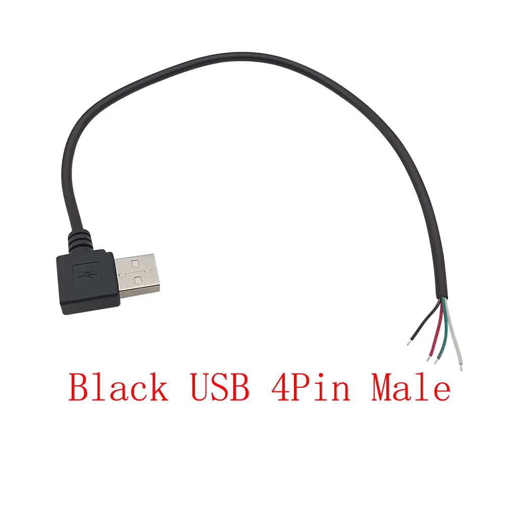 5V USB 2.0 A Male/Female Plug Power Supply Cable 2/4Pin Pigtail Wire Jack Charger Charging Cord Extension Connector DIY 0.3/1/2M