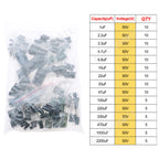 16V 25V 35V 50V 0.1uF to 2200uF DIP SMD Aluminum Electrolytic Capacitors Assortment Kit Set