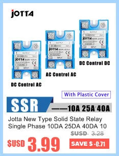 Solid State Relay Module SSR 10DA 25DA 40DA DC Control AC  Single Phase With Plastic Cover For PID Temperature Control