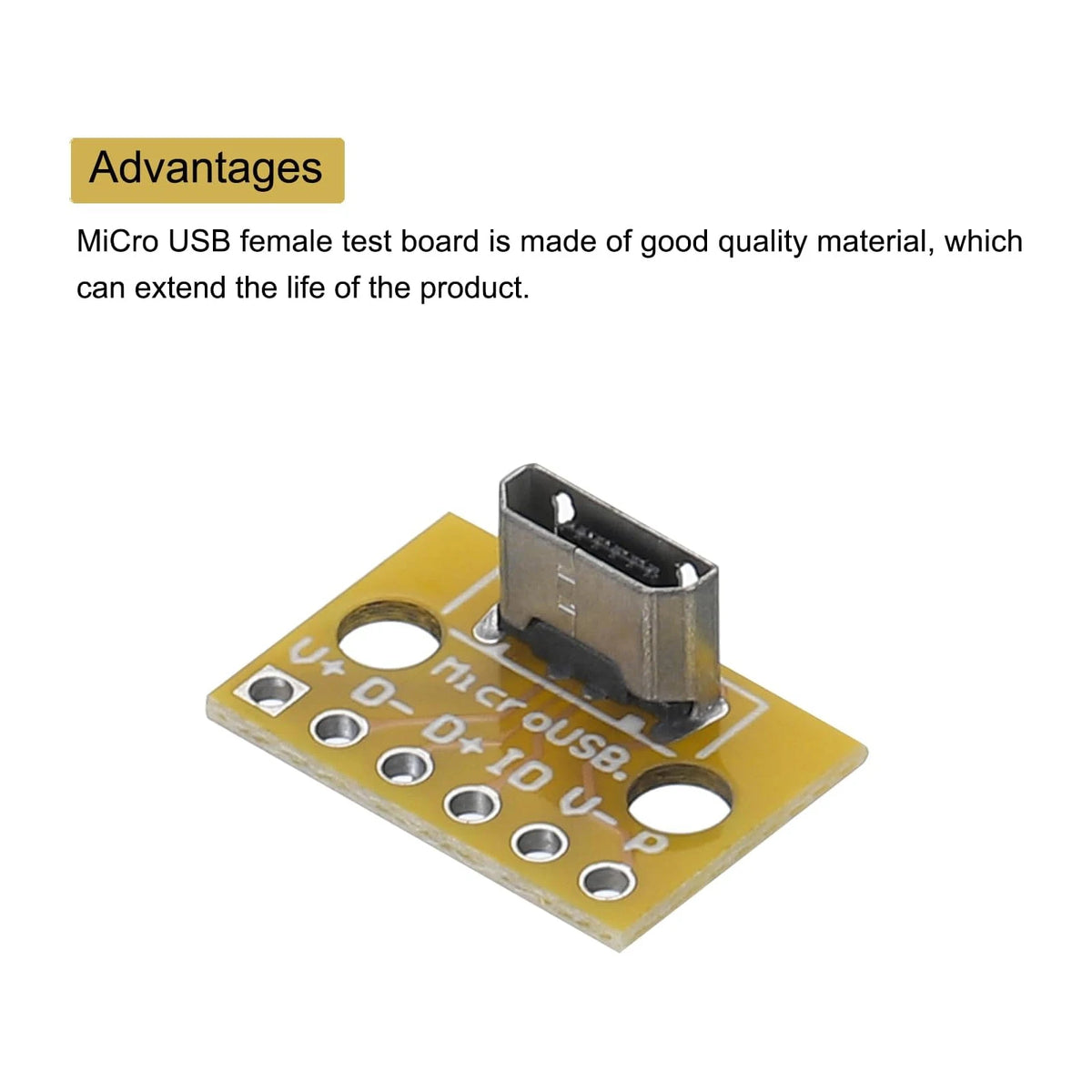 10pcs Vertical Micro Usb Female Sockets Test 2.0 Female Head a Connector Pcb Board Adapter For Data Cable Adapters