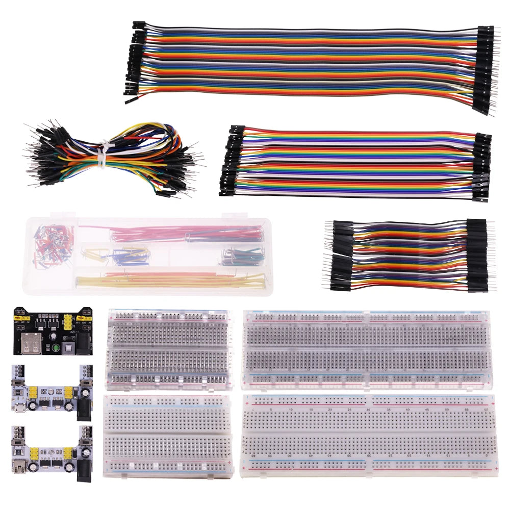 3.3V/5V MB-102 Breadboard power module+ 400 830 points Solderless Prototype Bread board kit +65 Flexible jumper wire