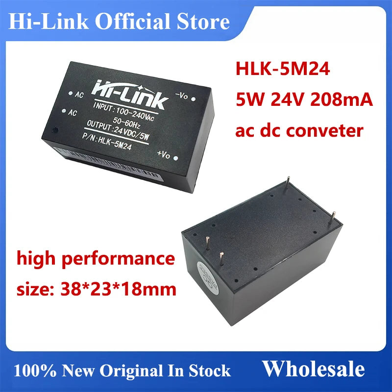HLK-5M12 HLK-5M05 HLK-5M24 HLK-5M03 HLK-5M09 Hi-Link Original 5W AC DC Power Module 220V to 3.3V/5V/9V/12V/15V/24V Switch CE FCC